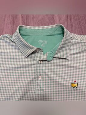 Masters Tech, Masters Tournament, Green Gingham Golf Polo Shirt | Men’s XXL
